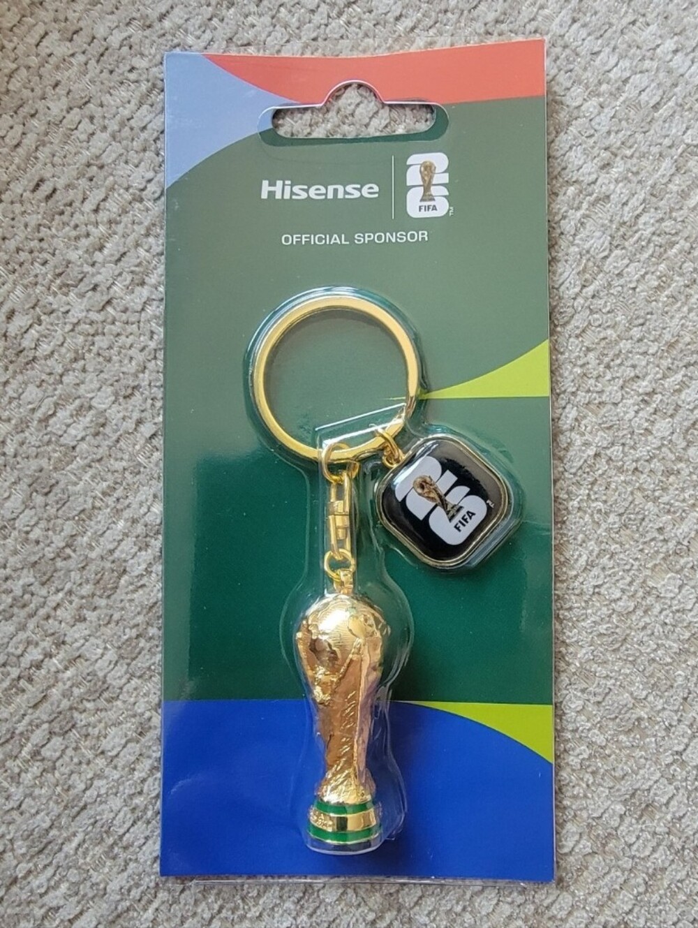 2026 FIFA World Cup Keychain with Gold Trophy